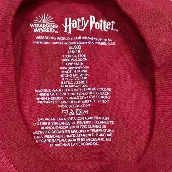 Wizarding World Harry Potter Jersey Red Pullover Longsleeve Unisex Sz XL (16/18) - Picture 7 of 16